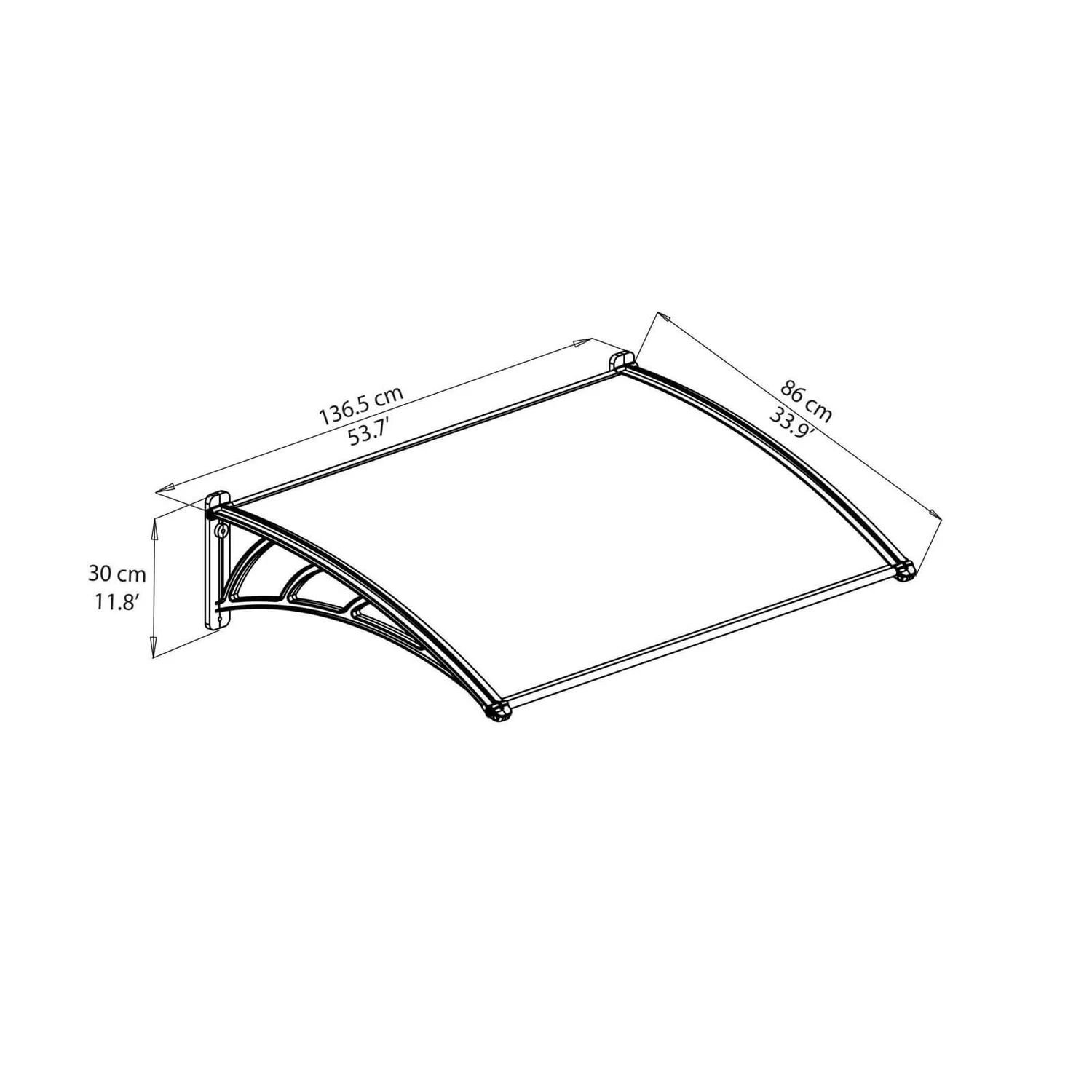 Palram - Canopia Canopy Neo 1350 Grey Twinwall - Image 5