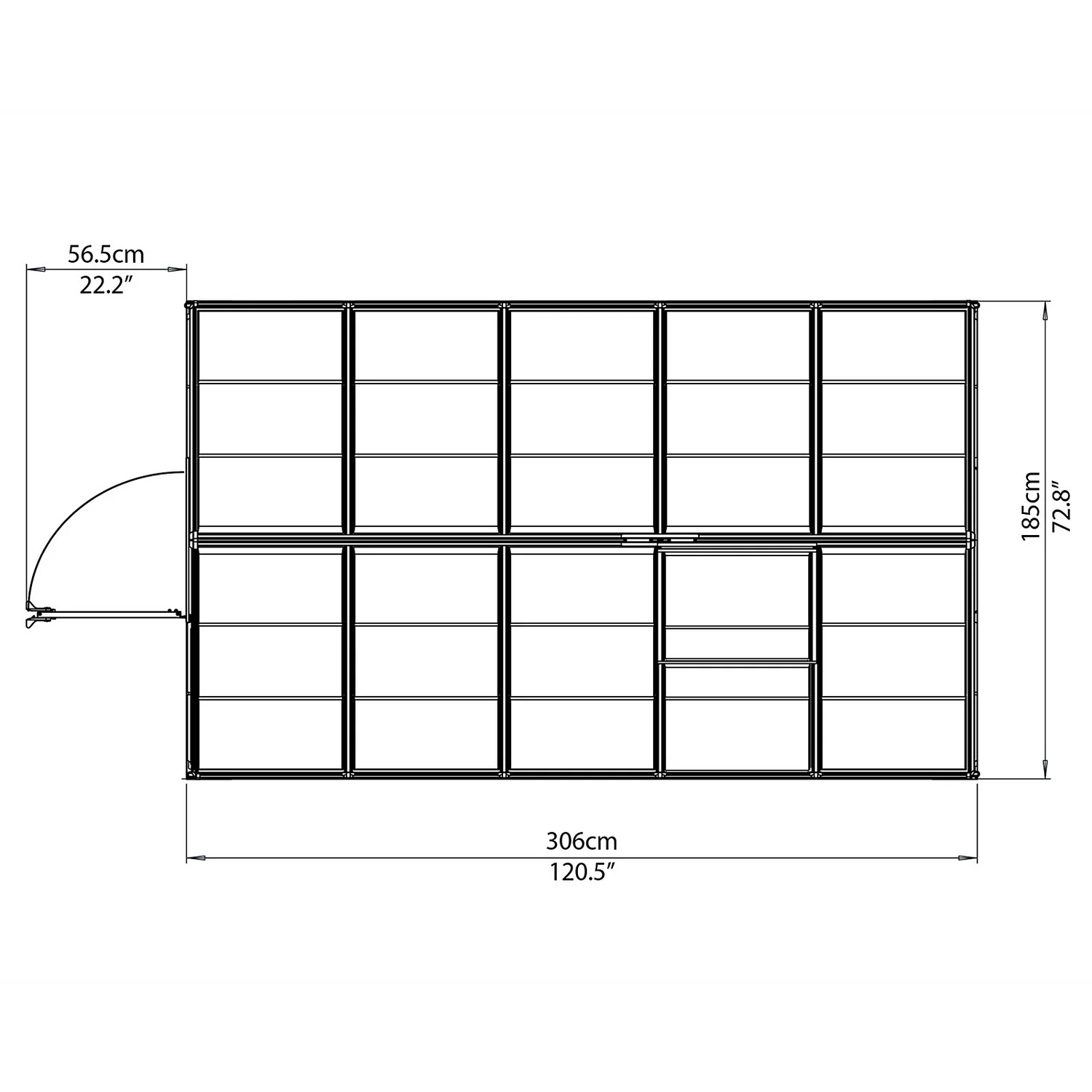 Palram 6 X 10ft Canopia Harmony Greenhouse - Silver - Image 10