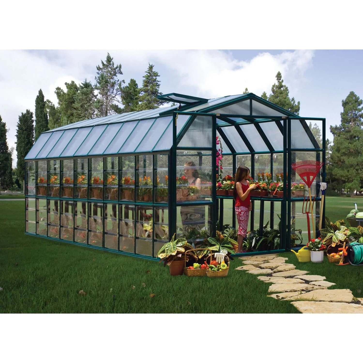 Palram 8 X 20ft Canopia Grand Gardener Greenhouse - Green - Image 3