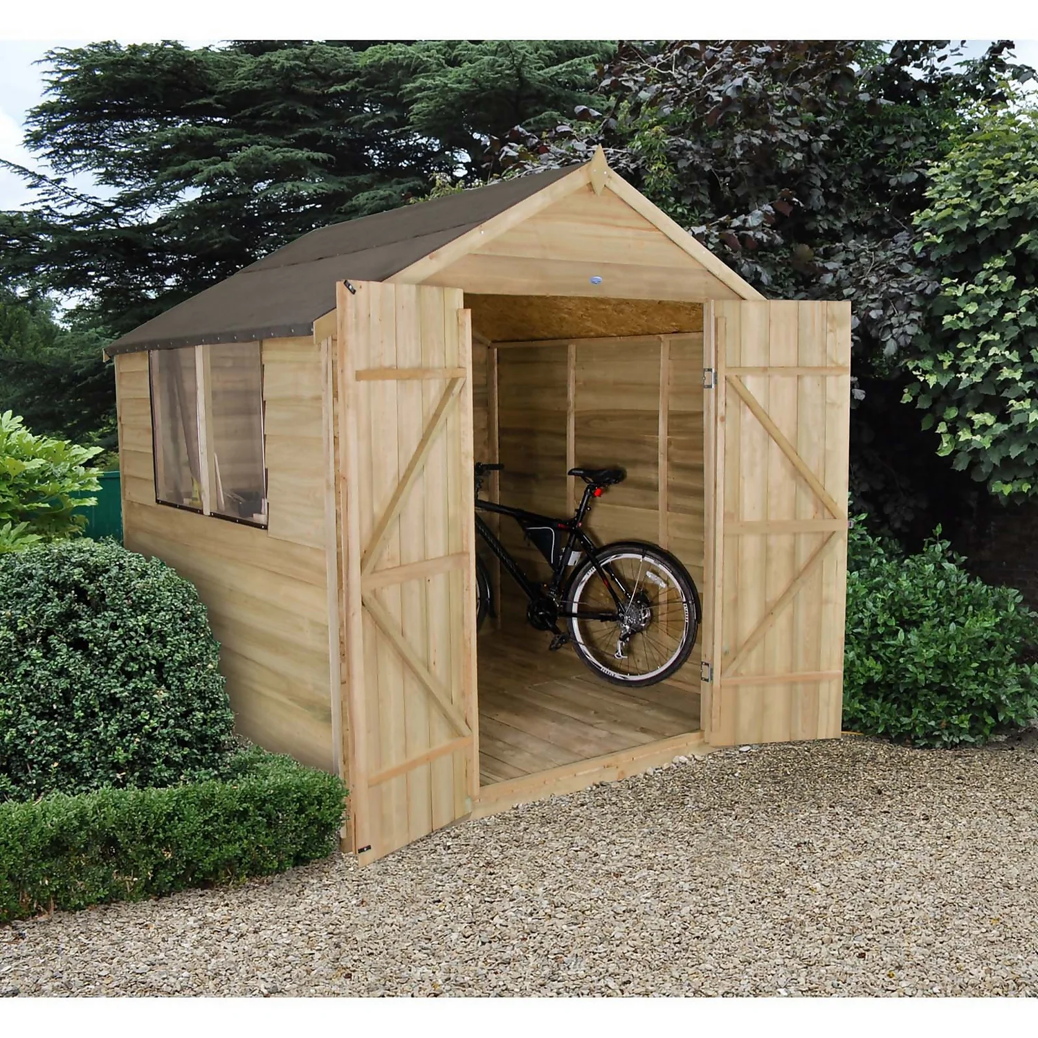 7x7ft Forest Wooden Overlap Pressure Treated Apex Shed -incl. Installation - Image 2