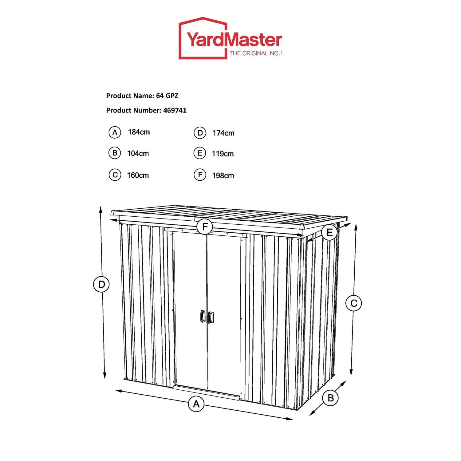 Yardmaster 6x4ft Hercules Deluxe Pent Metal Shed - Image 3
