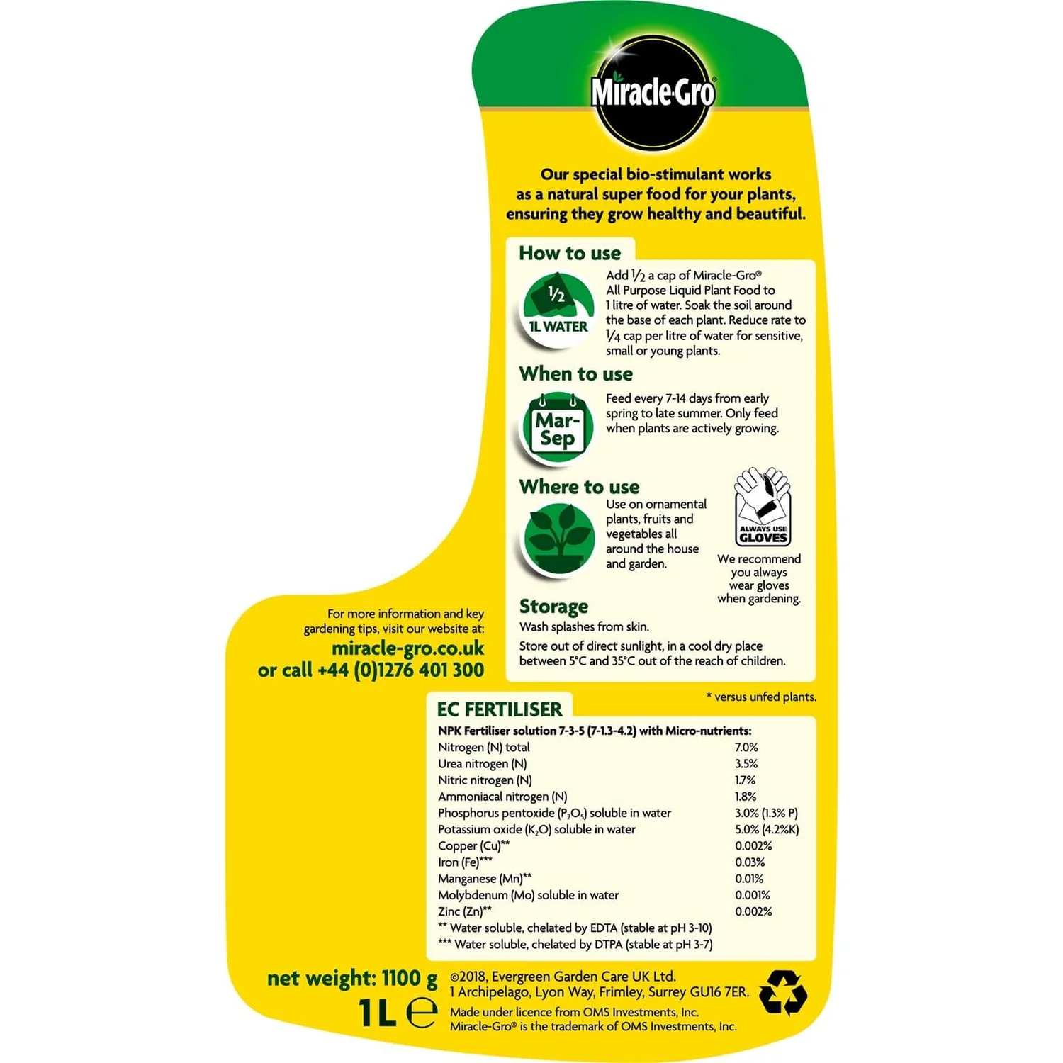 Miracle-Gro All Purpose Concentrated Liquid Plant Food - 1L - Image 2