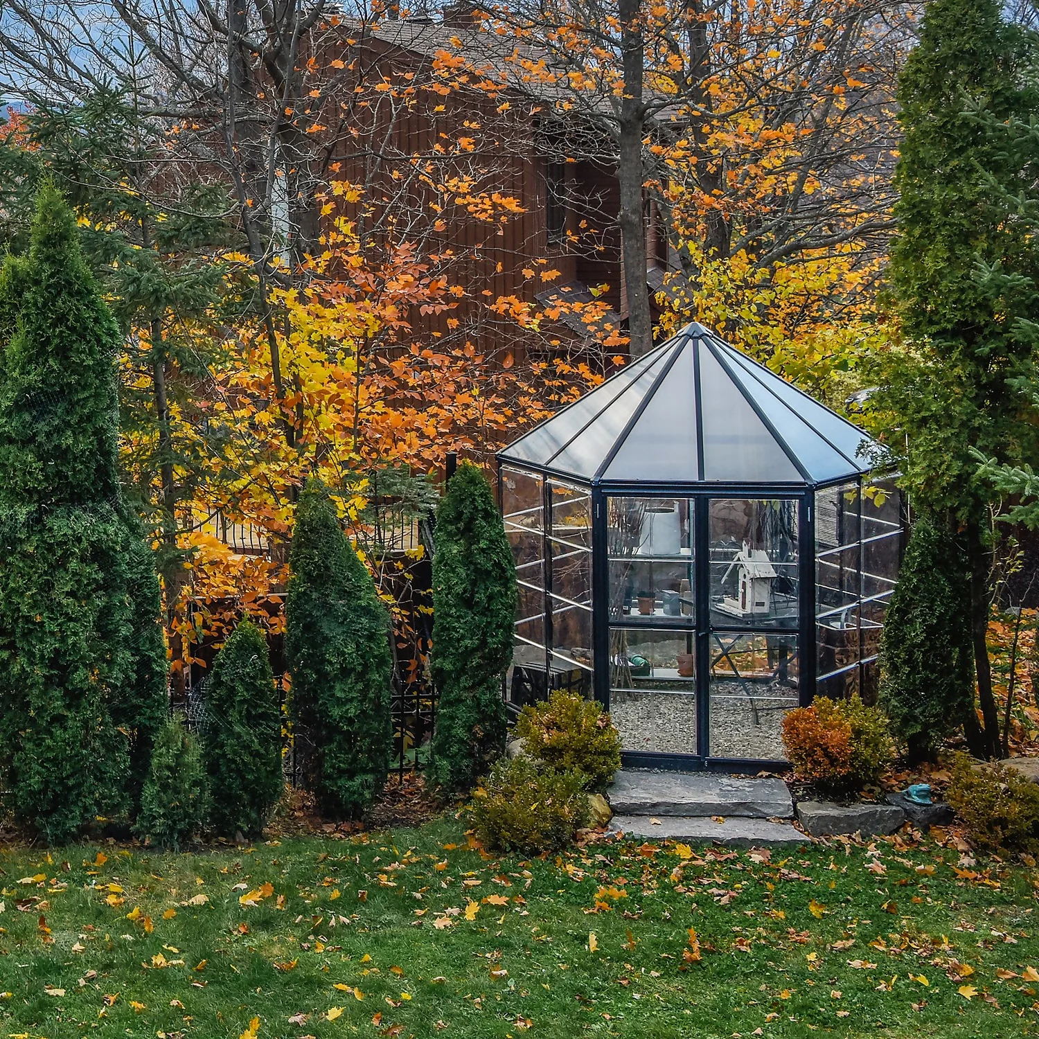 Palram 8ft Canopia Oasis Hexagonal Greenhouse - Grey