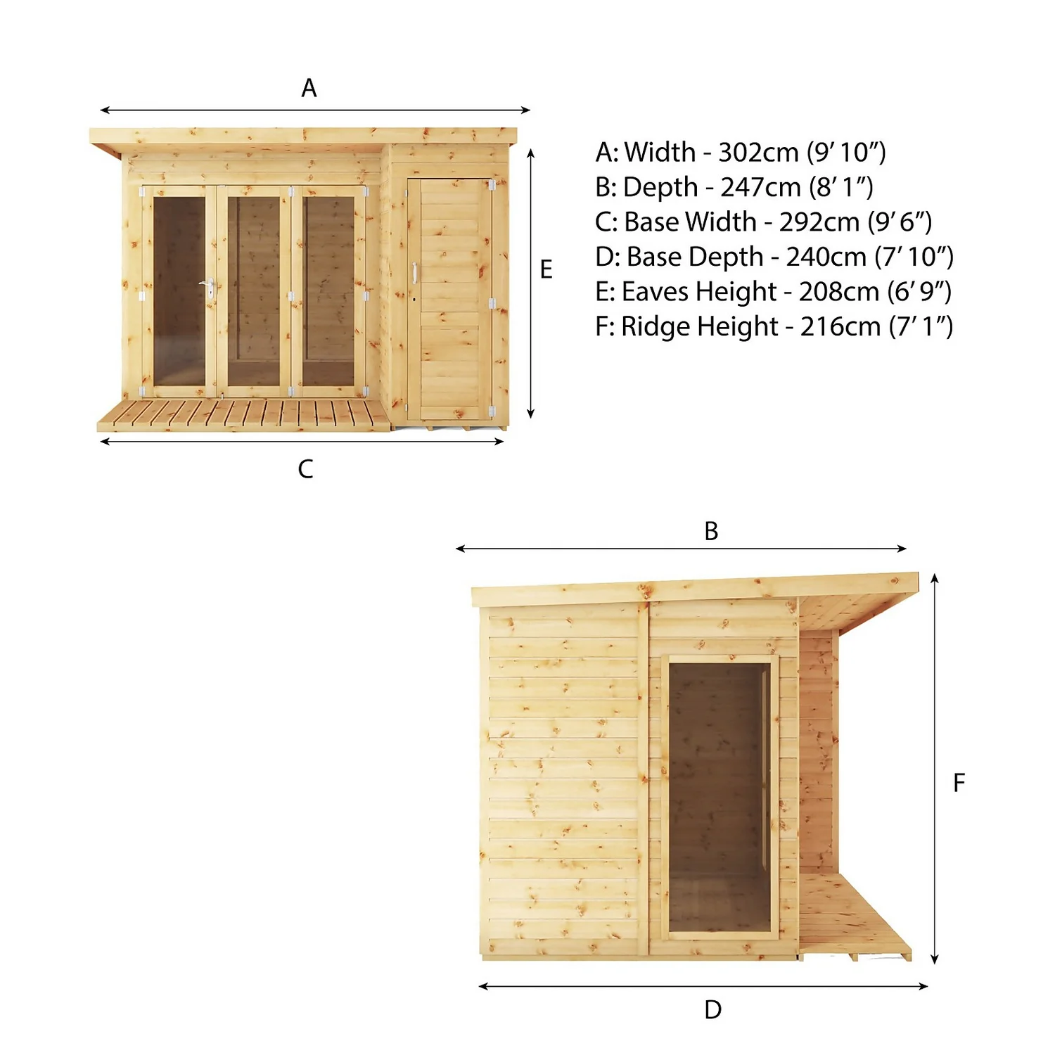 Mercia 10 X 8ft Garden Room With Side Shed - Incl. Installation - Image 10