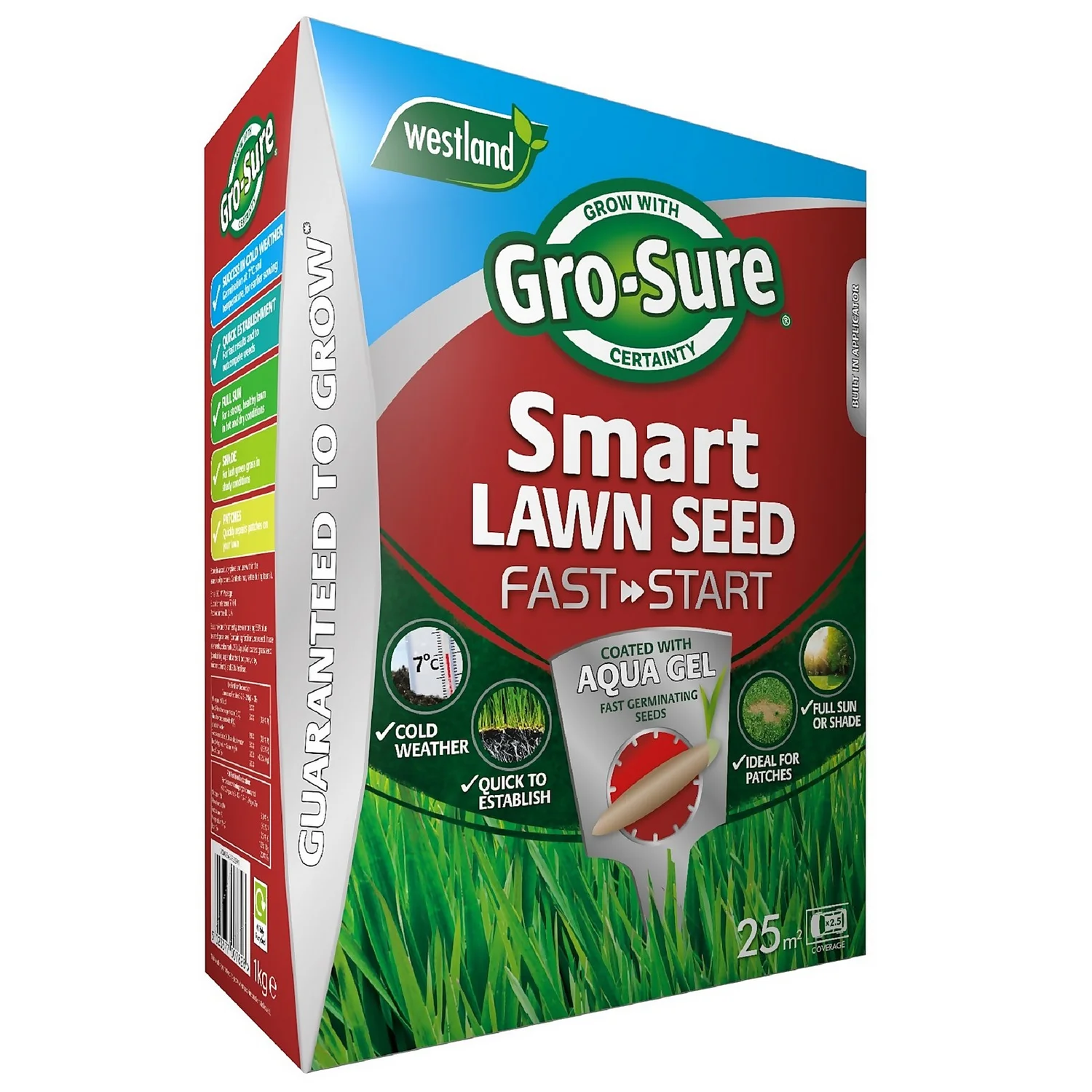 Gro-Sure Aqua Gel Coated Fast Start Smart Grass Lawn Seed 25m²