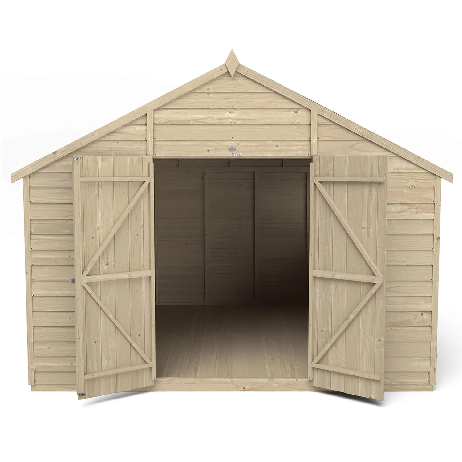Forest 10 X 10ft Overlap Pressure Treated Double Door Apex Shed - Image 3