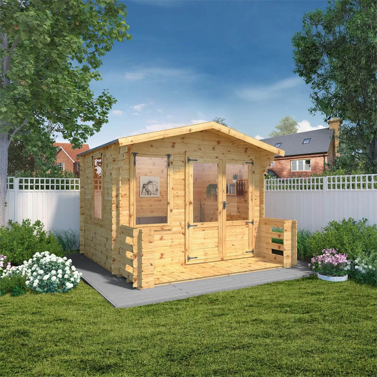 Mercia (Installation Included) 3.3x3.4m Sherwood 19mm Log Cabin - Image 2