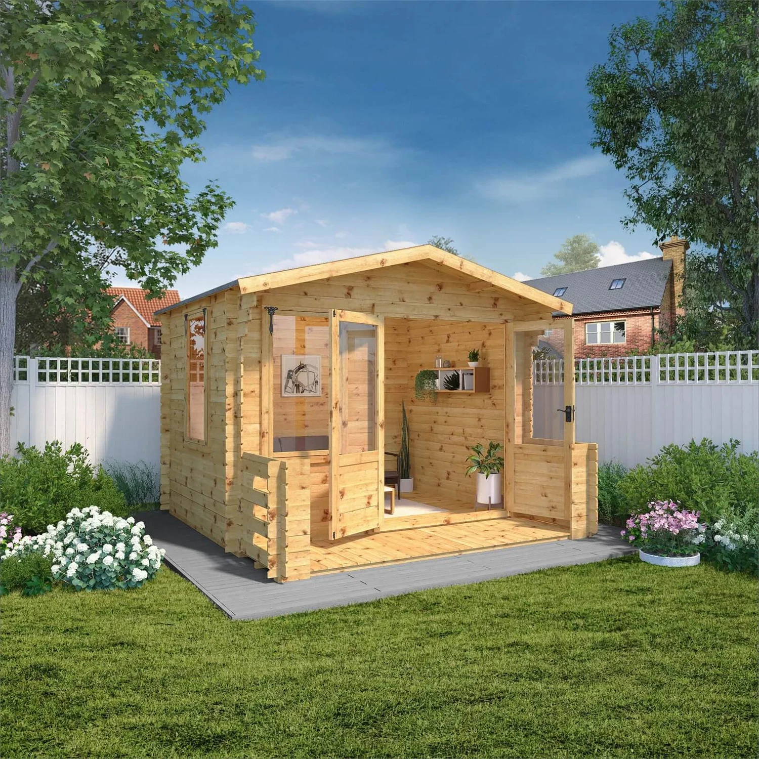 Mercia (Installation Included) 3.3x3.4m Sherwood 19mm Log Cabin - Image 3