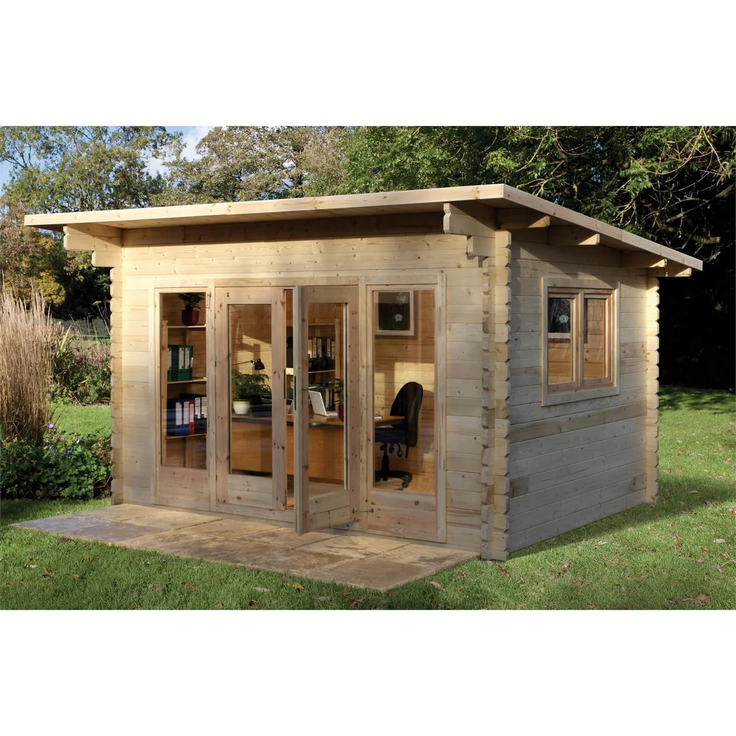 Melbury 4.0m X 3.0m Log Cabin Single Glazed 24kg Polyester Felt, No Underlay - Image 2