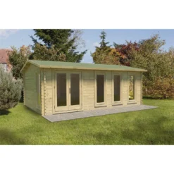 Blakedown 6m X 4m Log Cabin Double Glazed 24kg Polyester Felt, No Underlay - Installation Included