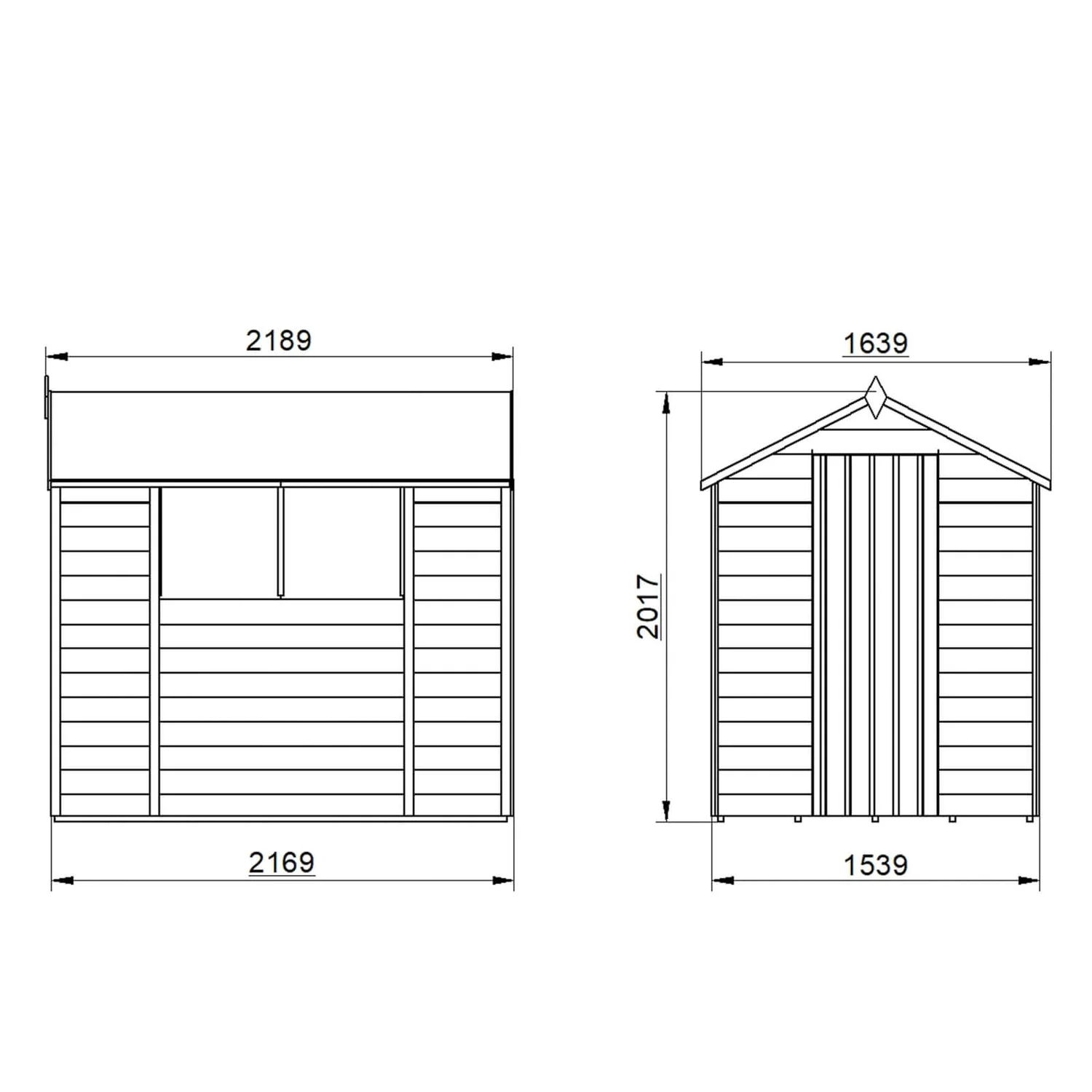 Forest 7 X 5ft Overlap Pressure Treated Apex Shed - Image 9