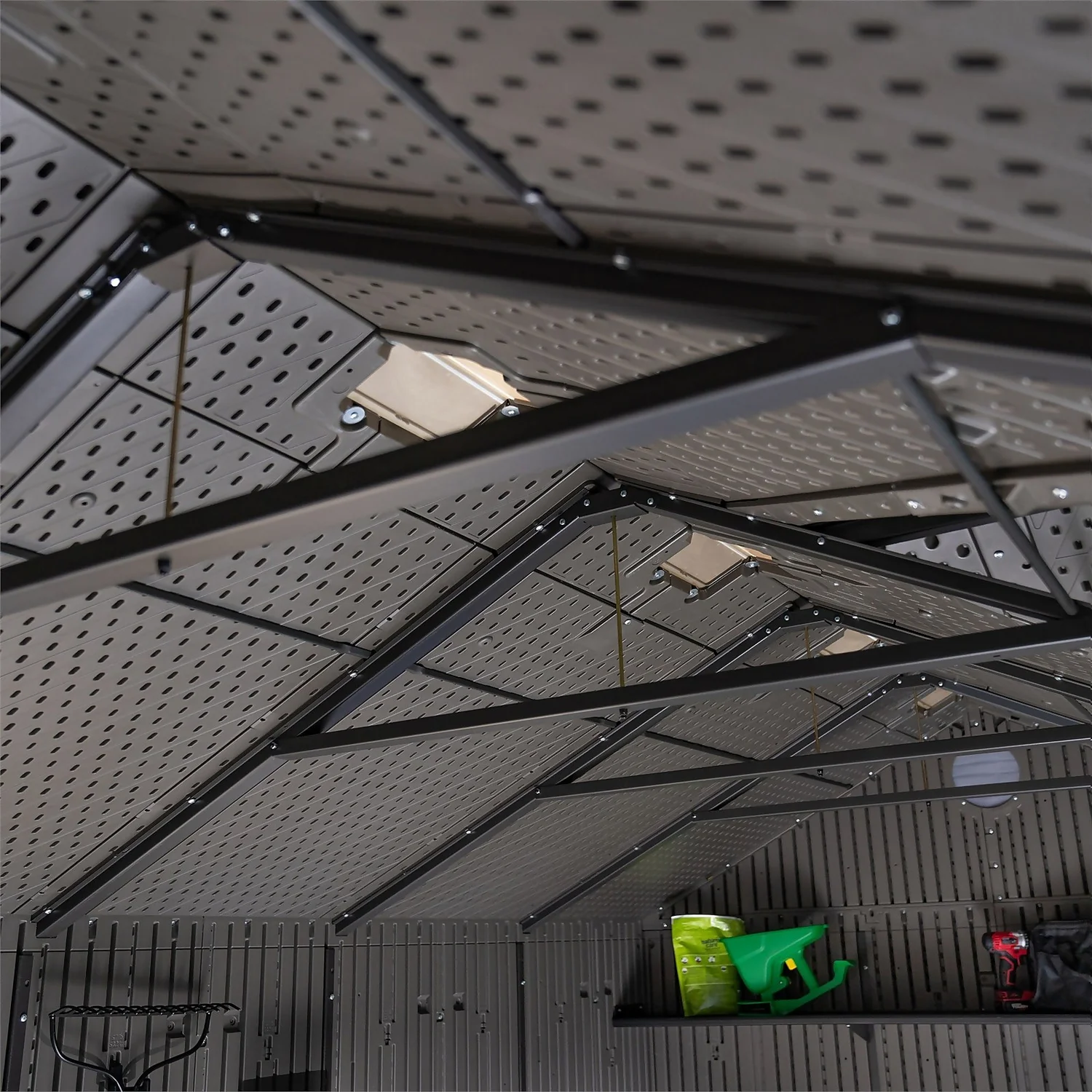 Lifetime 15x8 Ft Rough Cut Dual Entry Outdoor Storage Shed - Image 7