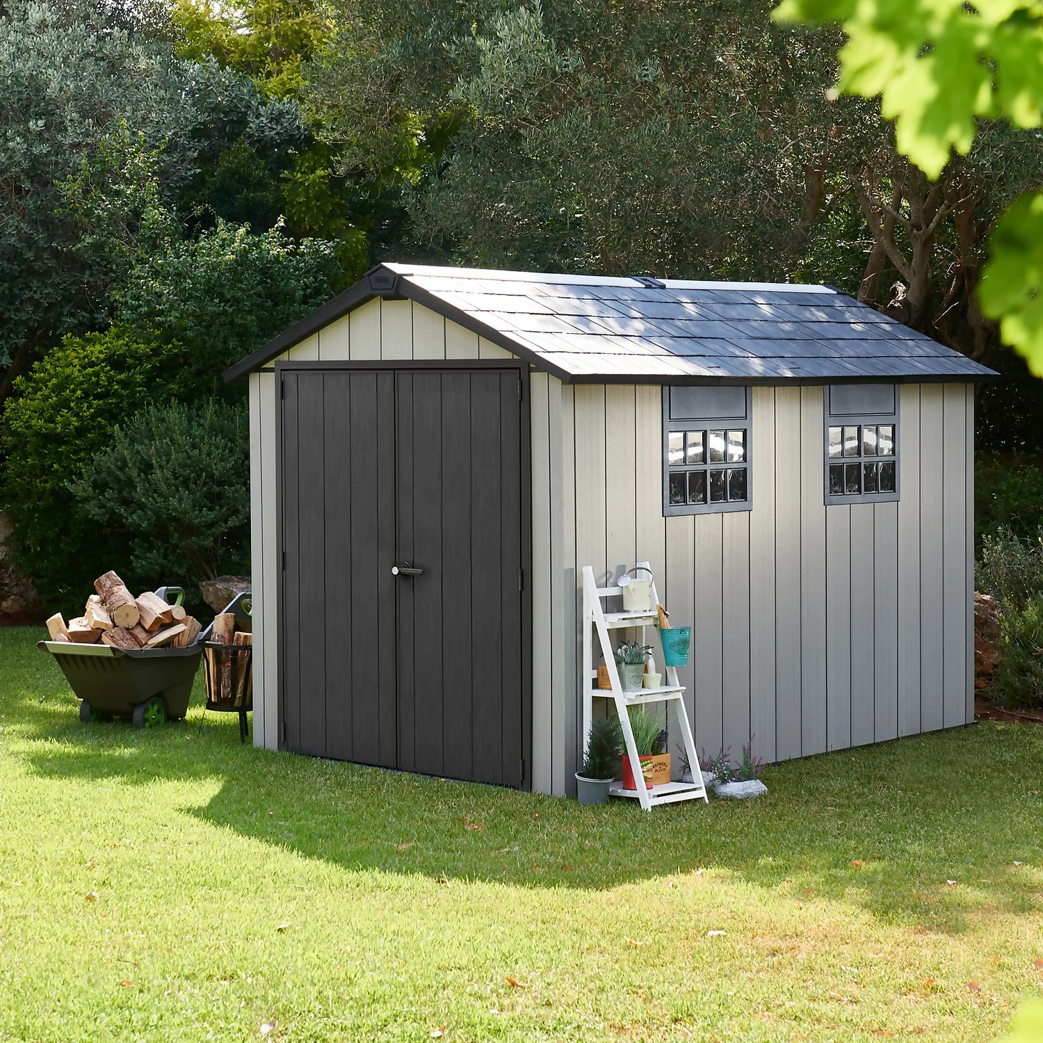 Keter Oakland 7.5 X 11ft Outdoor Garden Apex Storage Shed - Grey - Image 10