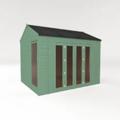 Country Living Hawksworth 10 X 8ft Summerhouse Painted + Installation - Aurora Green