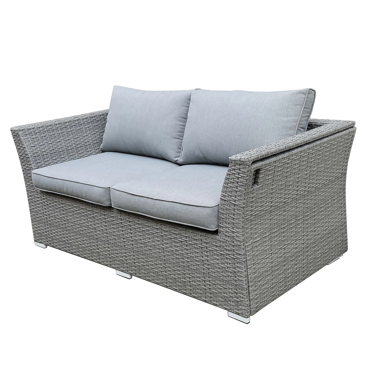 Bambrick 6 Seater Grey Rattan Garden Sofa Set - Image 6