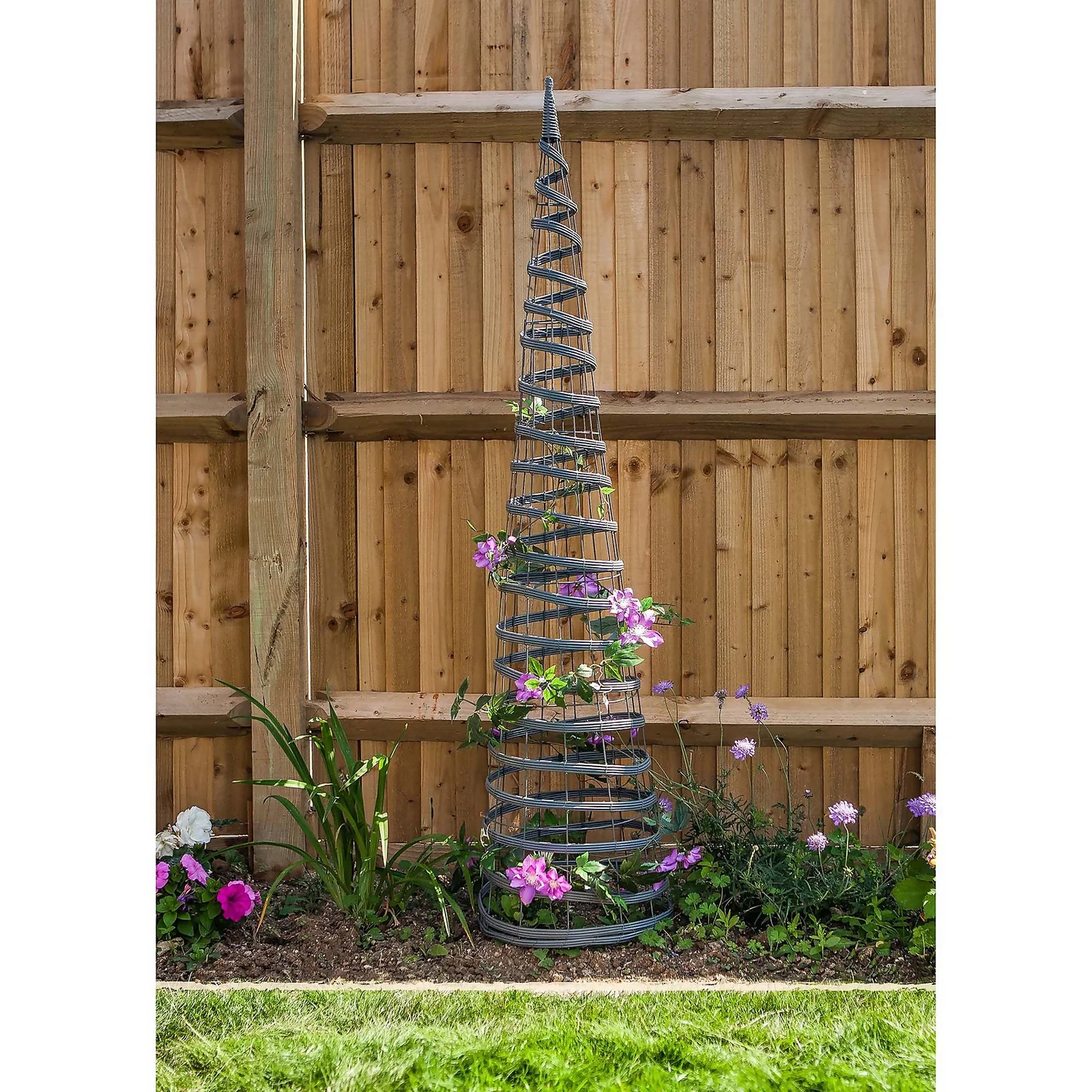 Smart Garden Faux Rattan Obelisk - Slate - Image 2