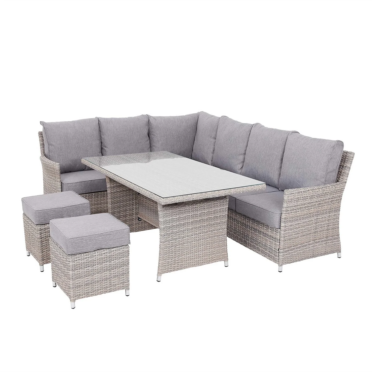 Florence Grey Rattan Effect Garden Corner Sofa Set - Image 2