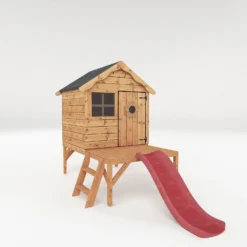 Mercia 7 X 9'4ft Snug Wooden Playhouse Tower And Slide