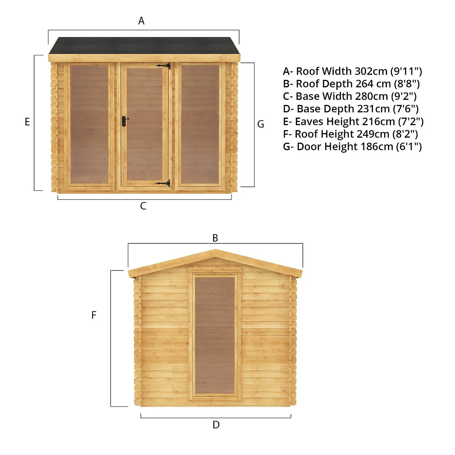 Mercia 3 X 2.5m 19mm Log Cabin - Image 9