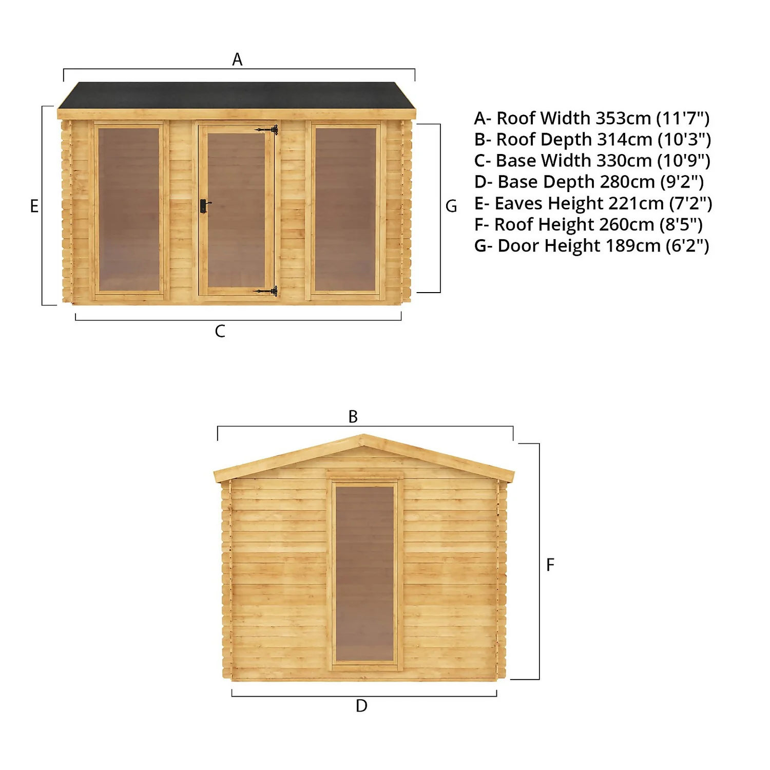 Mercia 3.5 X3m 19mm Log Cabin (Installed) - Image 9