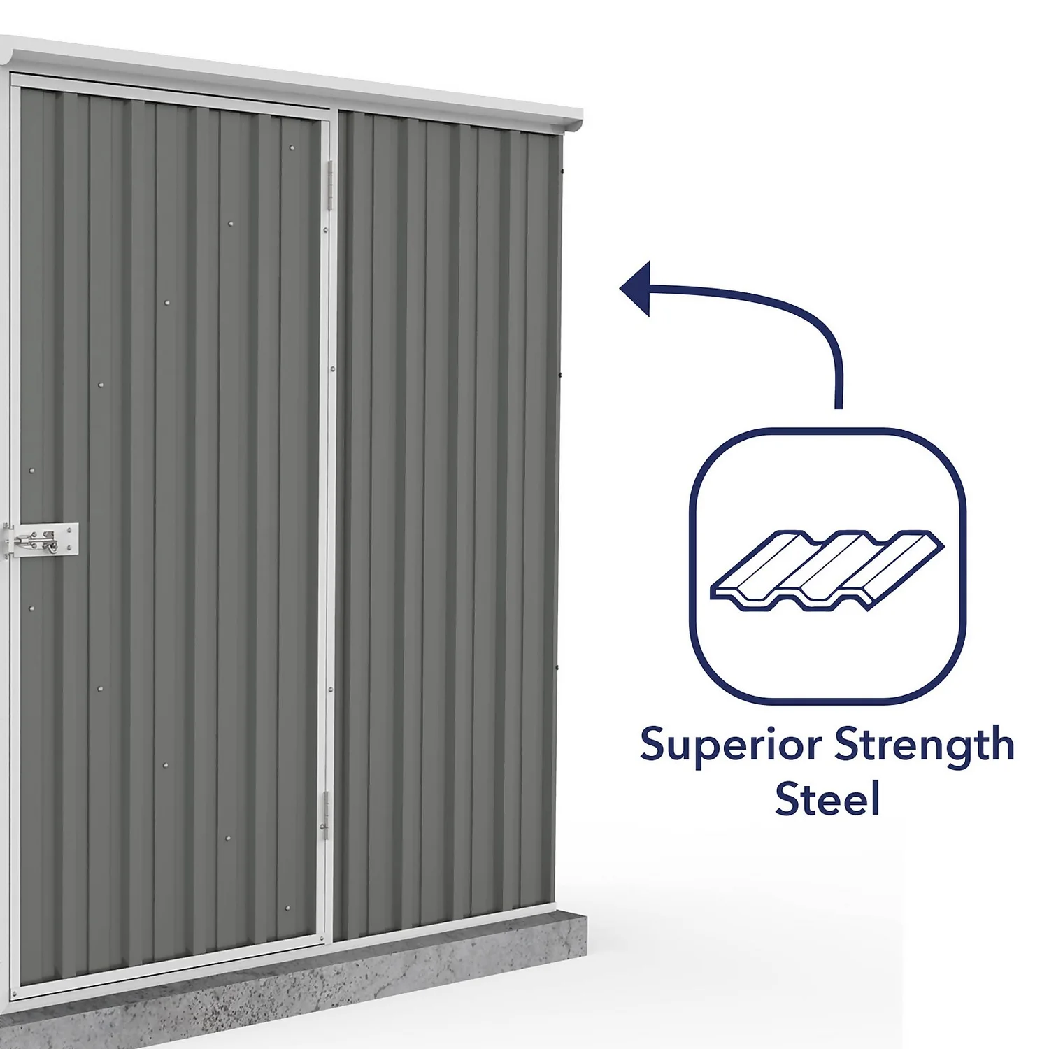 Absco 5 X 3ft Space Saver Metal Pent Shed - Grey - Image 7