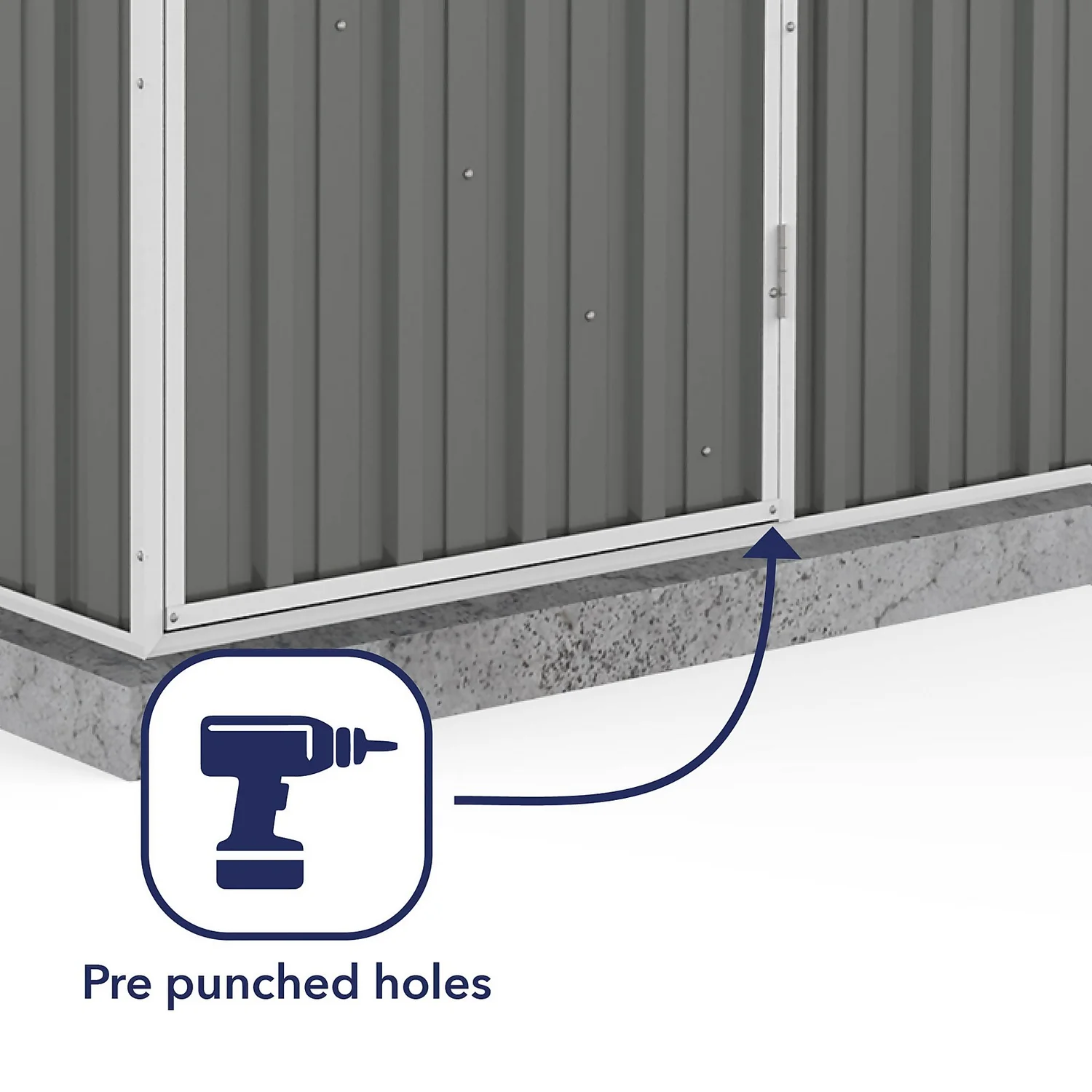 Absco 5 X 3ft Space Saver Metal Pent Shed - Grey - Image 6