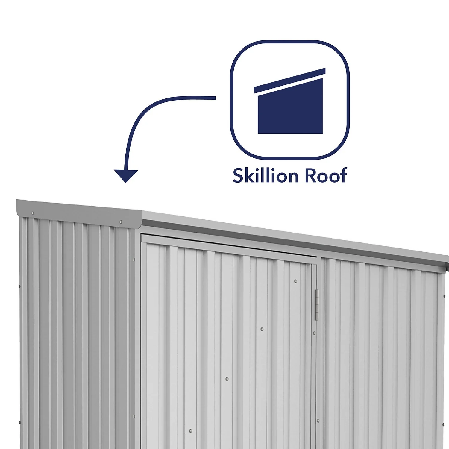 Absco 5 X 3ft Space Saver Metal Pent Shed - Zinc - Image 4