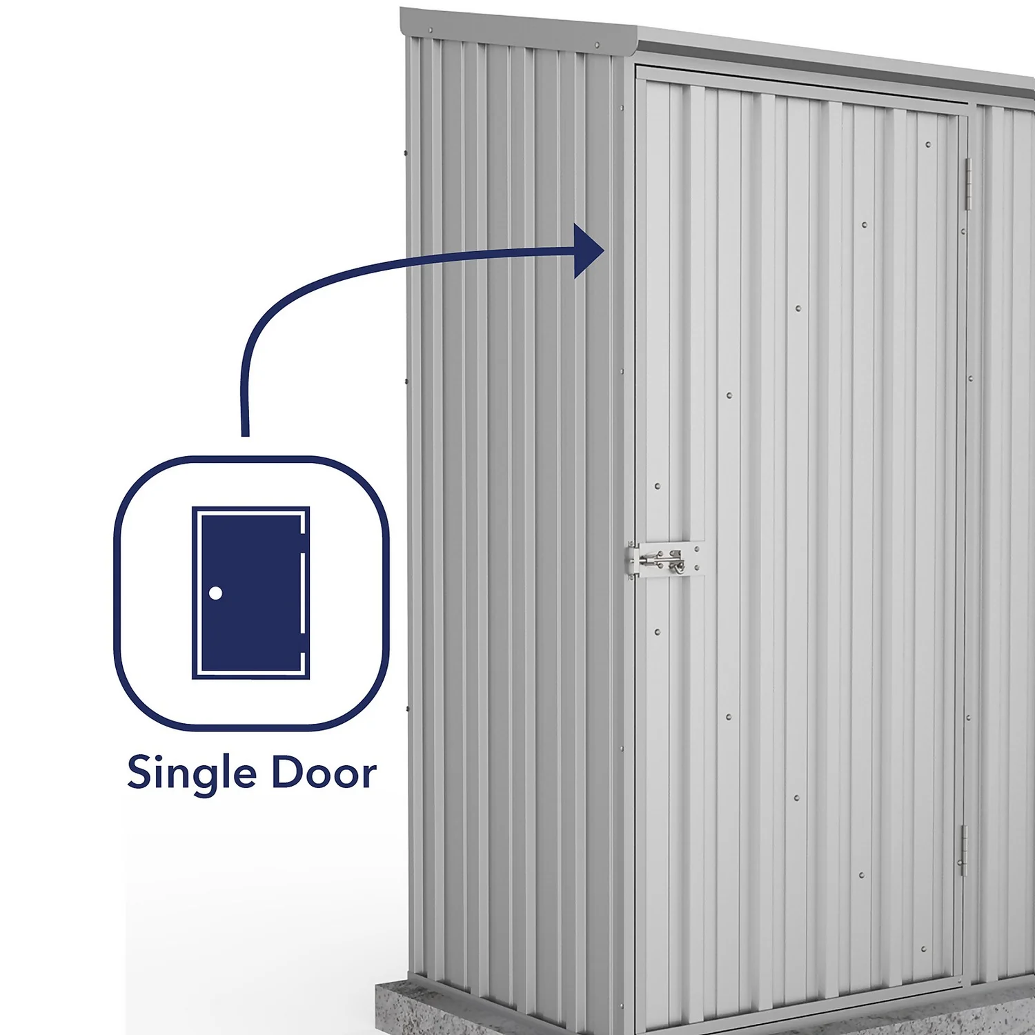 Absco 5 X 3ft Space Saver Metal Pent Shed - Zinc - Image 5