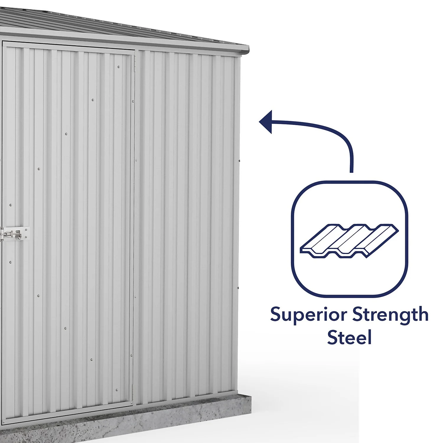 Absco 7.5 X 5ft Space Saver Metal Pent Shed - Zinc - Image 6