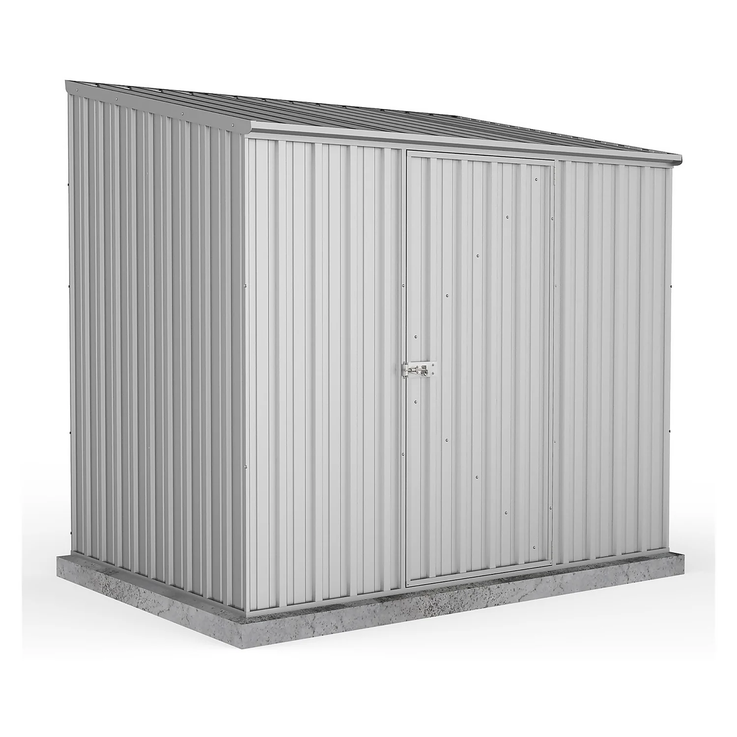 Absco 7.5 X 5ft Space Saver Metal Pent Shed - Zinc
