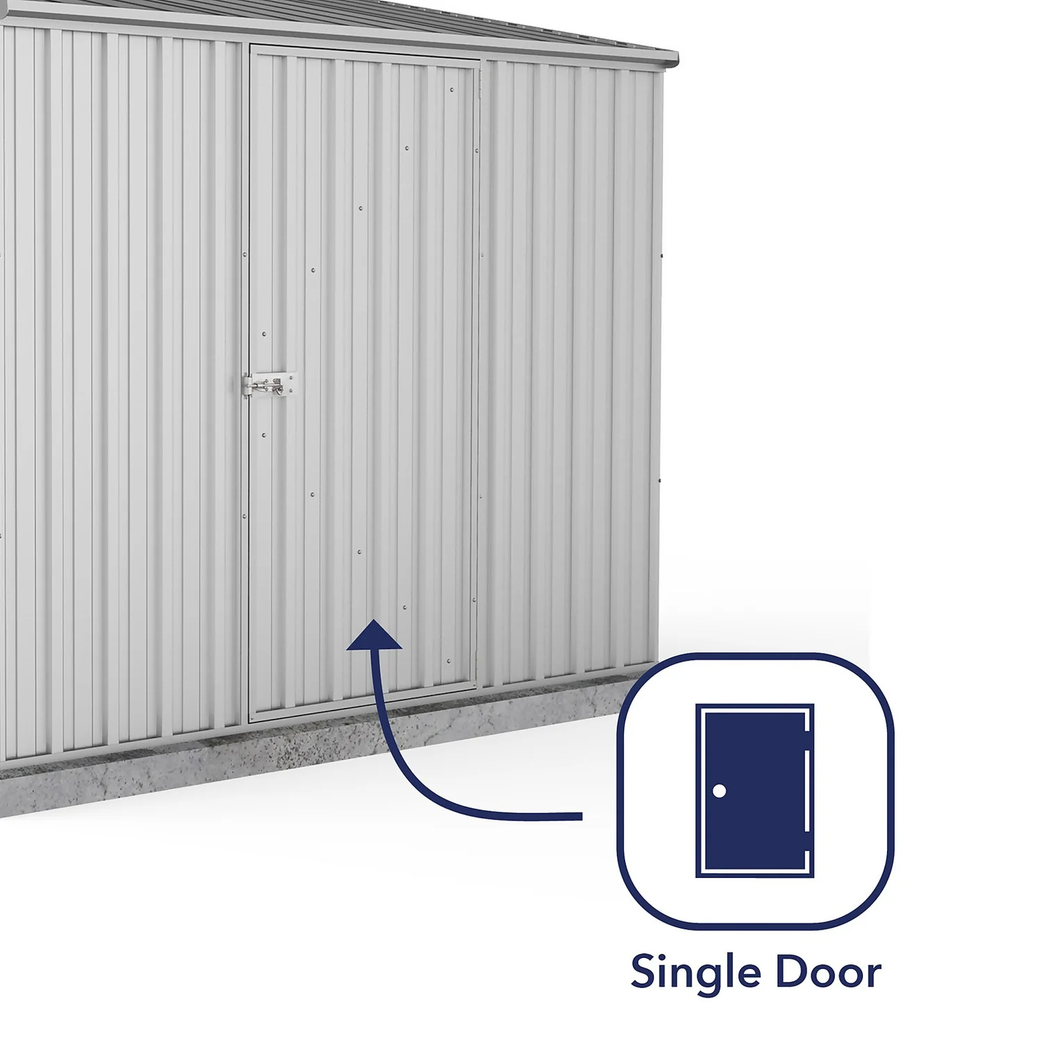 Absco 7.5 X 5ft Space Saver Metal Pent Shed - Zinc - Image 5