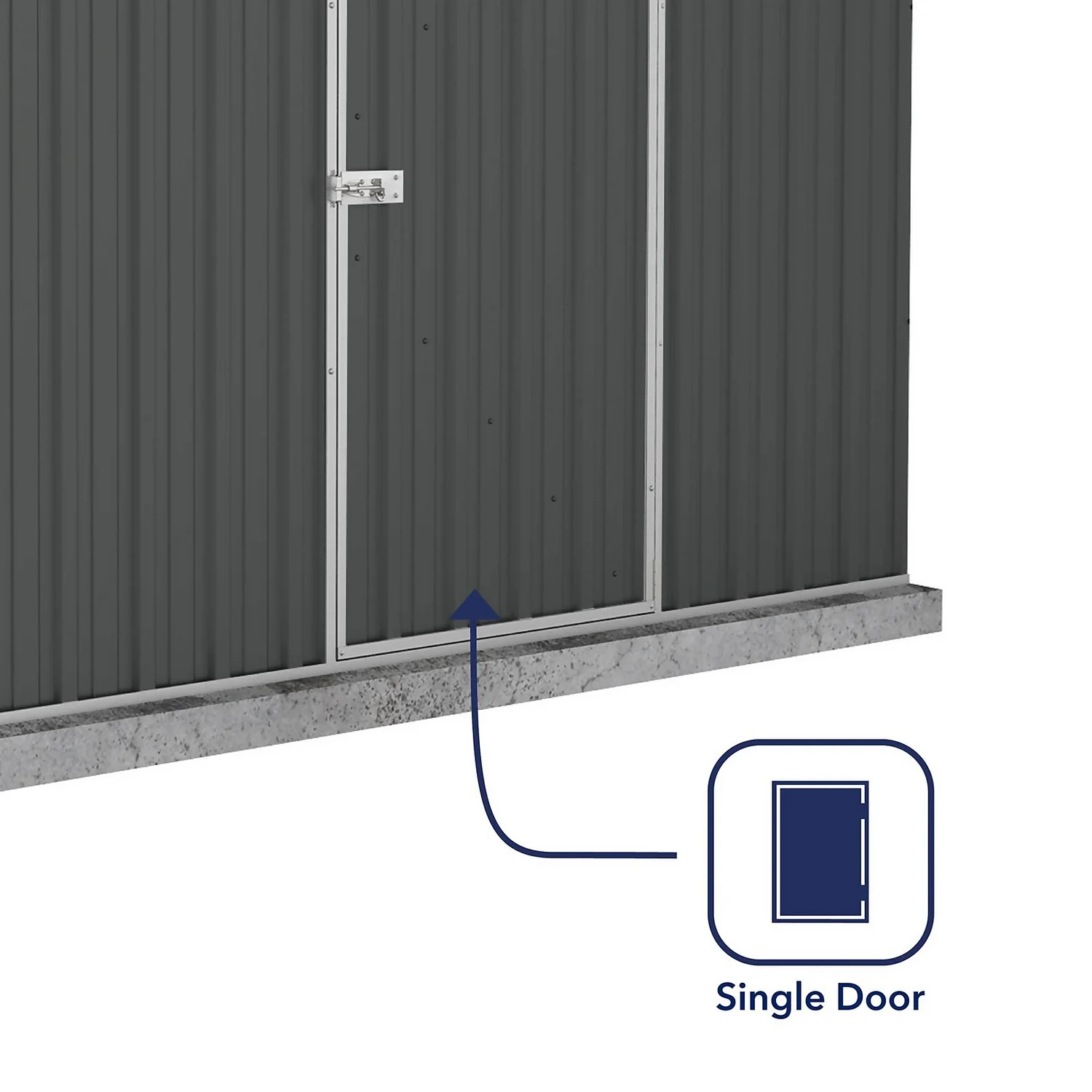 Absco 7.5 X 5ft Space Saver Metal Pent Shed - Grey - Image 5