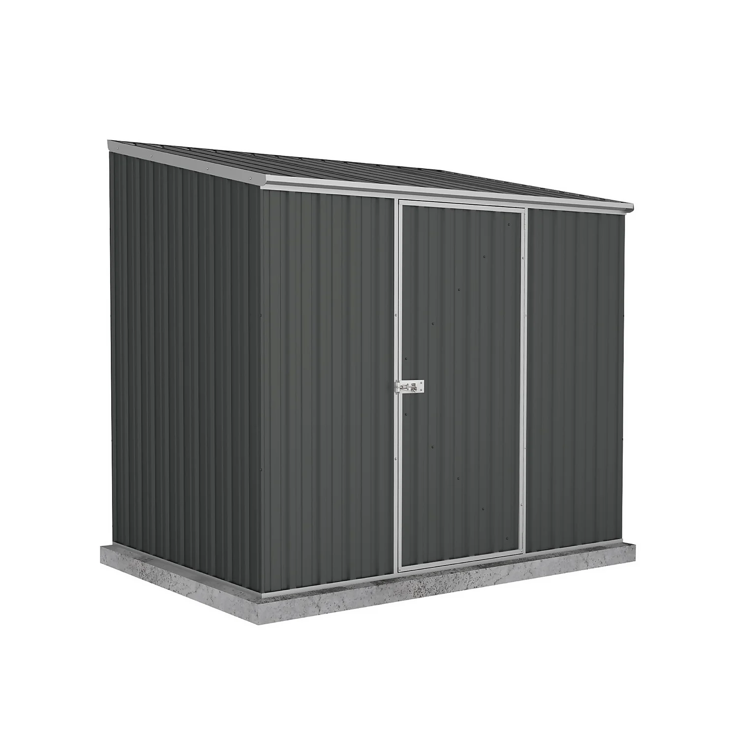 Absco 7.5 X 5ft Space Saver Metal Pent Shed - Grey