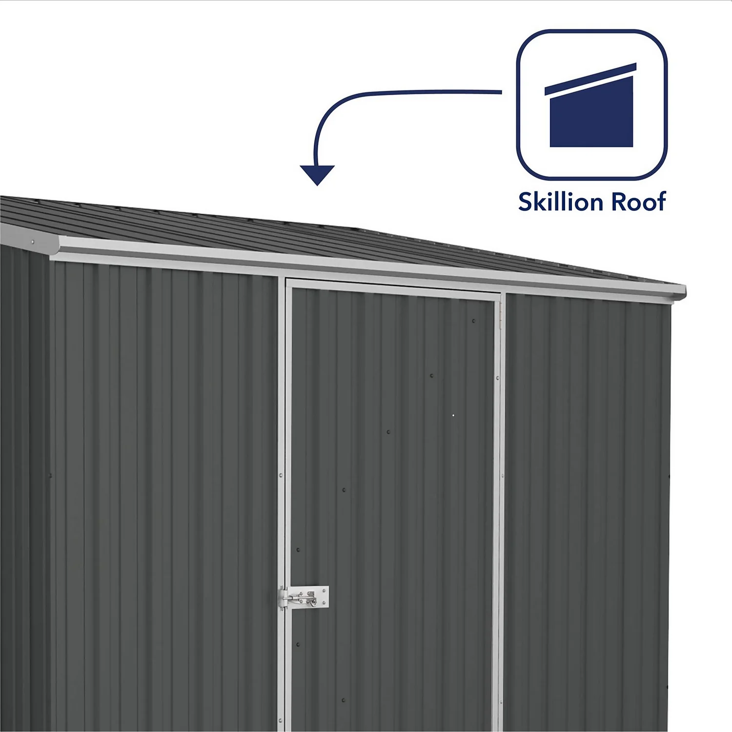 Absco 7.5 X 5ft Space Saver Metal Pent Shed - Grey - Image 4