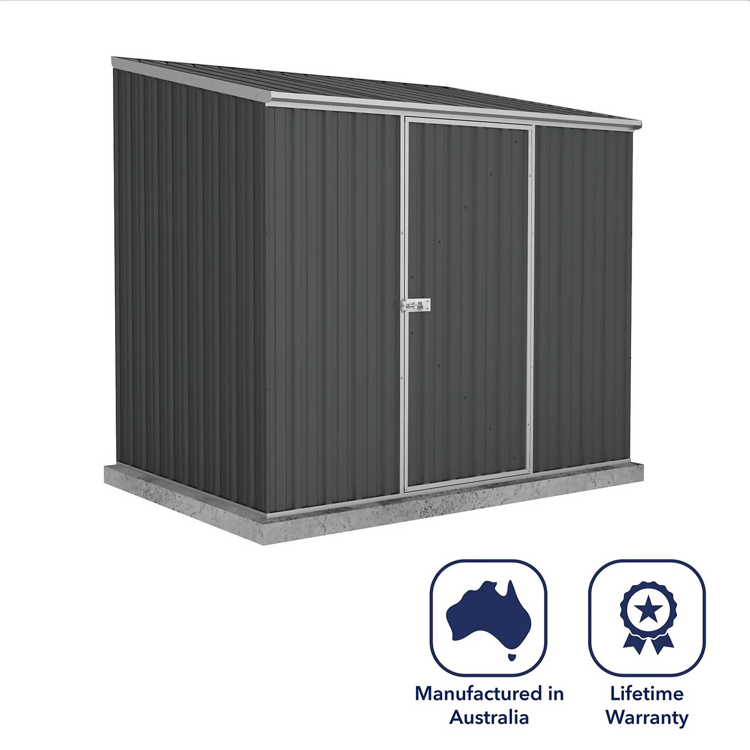 Absco 7.5 X 5ft Space Saver Metal Pent Shed - Grey - Image 8