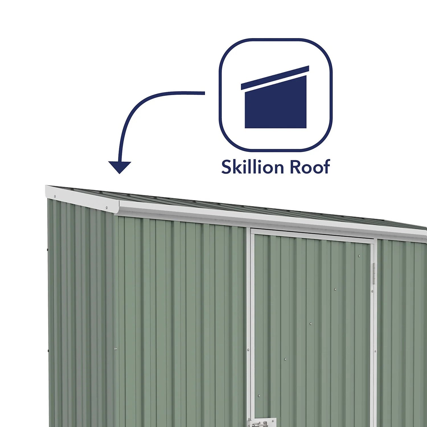 Absco 7.5 X 3ft Space Saver Metal Pent Shed - Green - Image 4