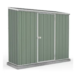 Absco 7.5 X 3ft Space Saver Metal Pent Shed - Green