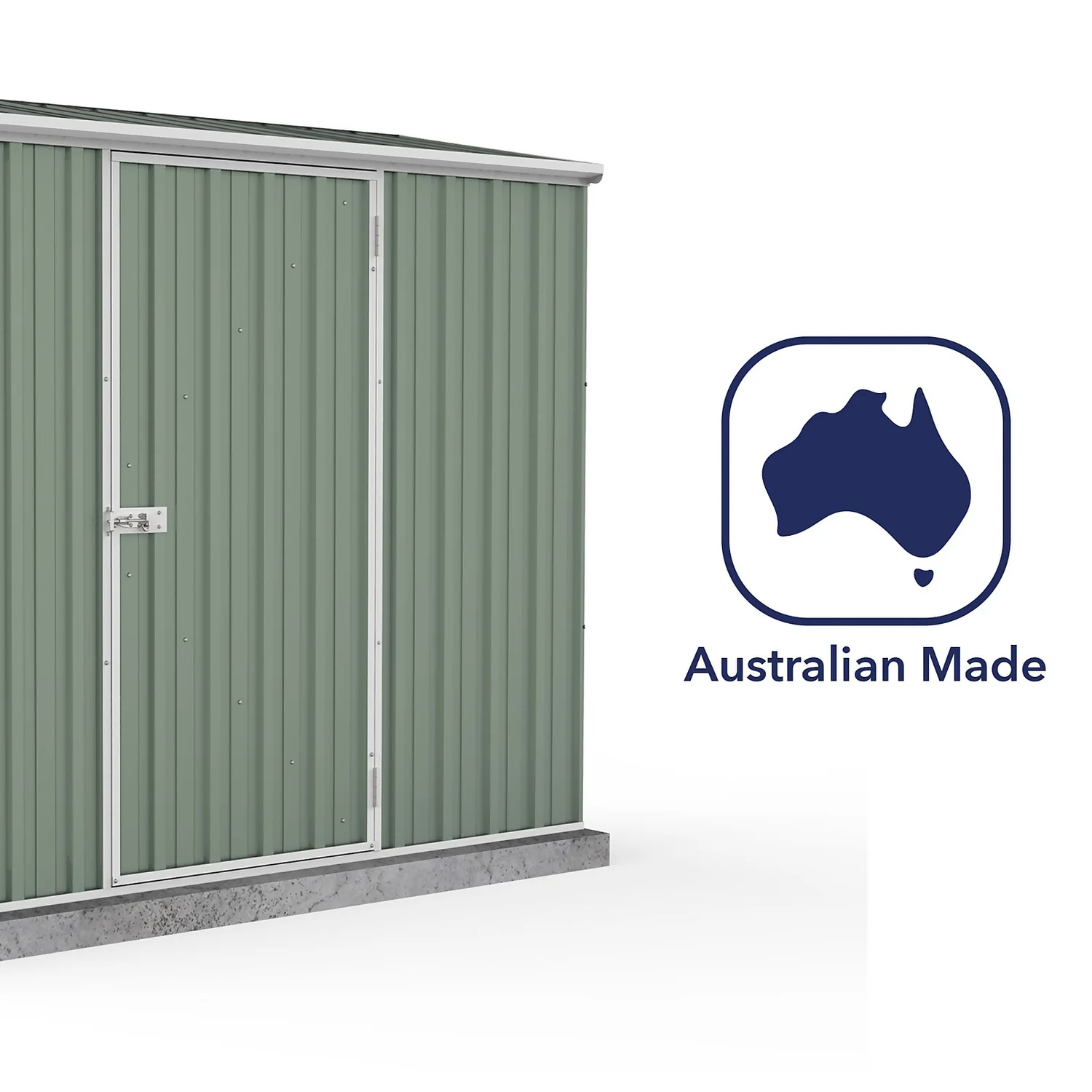 Absco 7.5 X 3ft Space Saver Metal Pent Shed - Green - Image 8