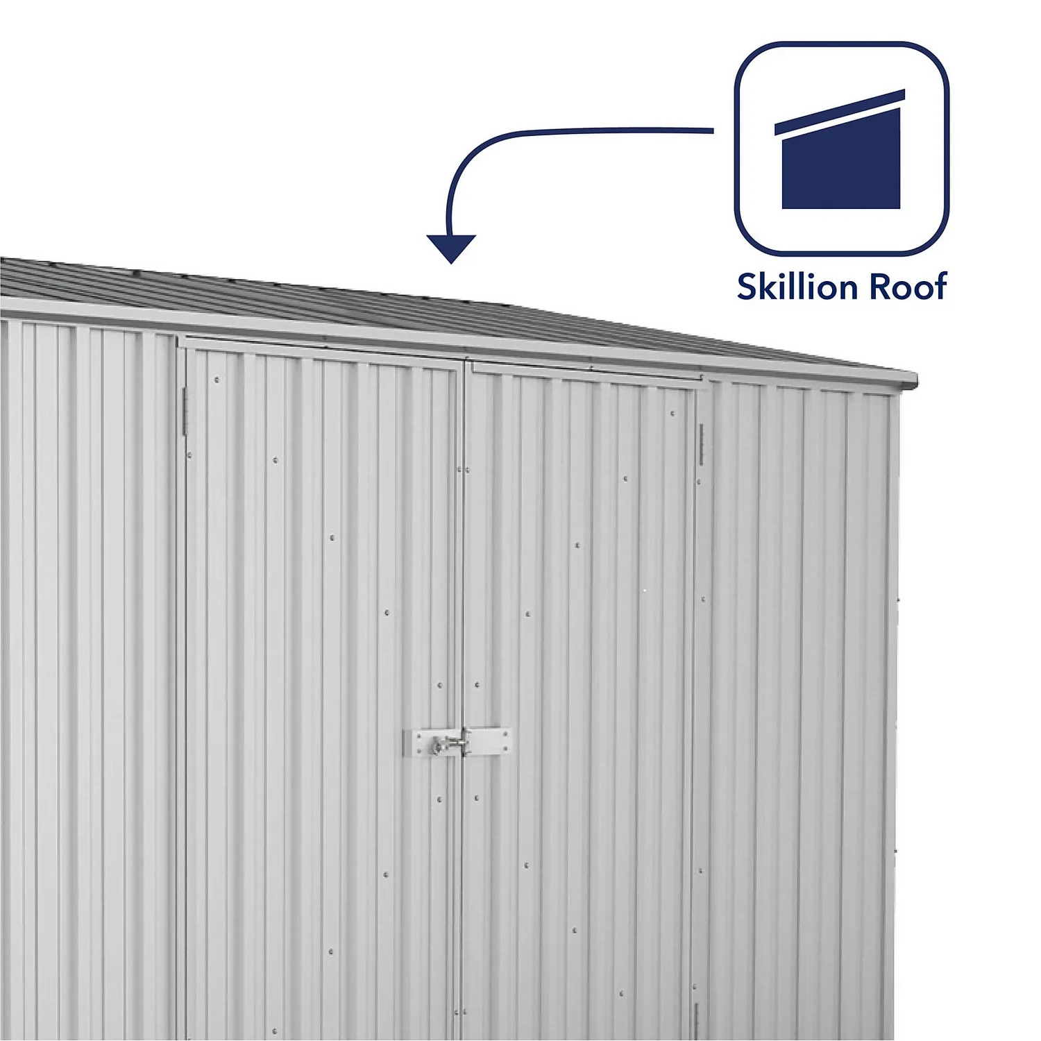 Absco 10 X 5ft Space Saver Metal Pent Shed - Zinc - Image 4