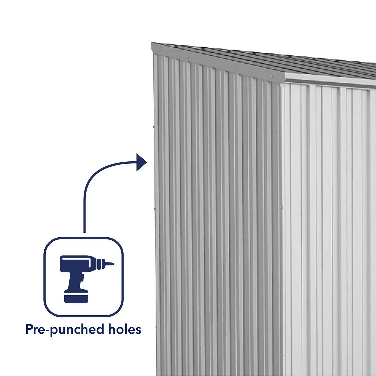 Absco 10 X 5ft Space Saver Metal Pent Shed - Zinc - Image 6