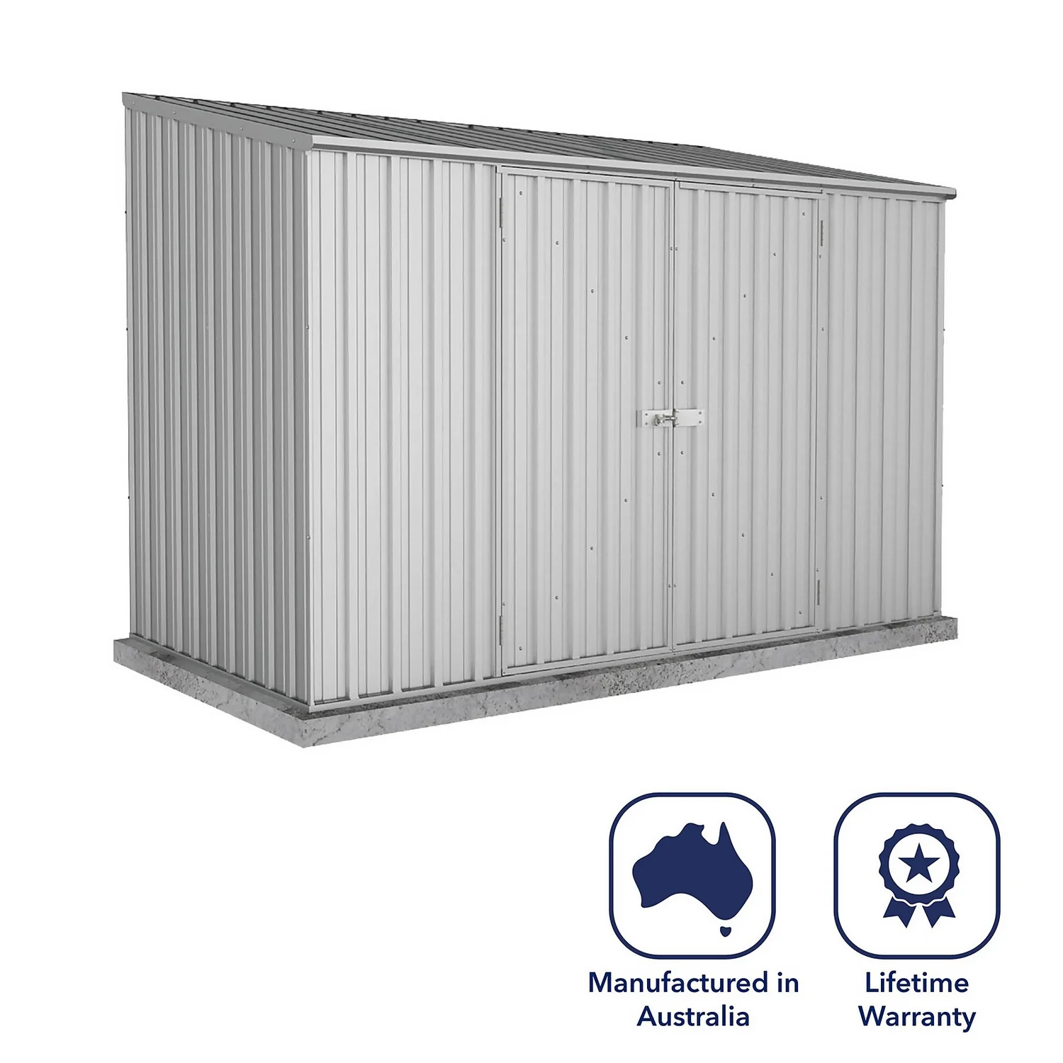 Absco 10 X 5ft Space Saver Metal Pent Shed - Zinc - Image 8