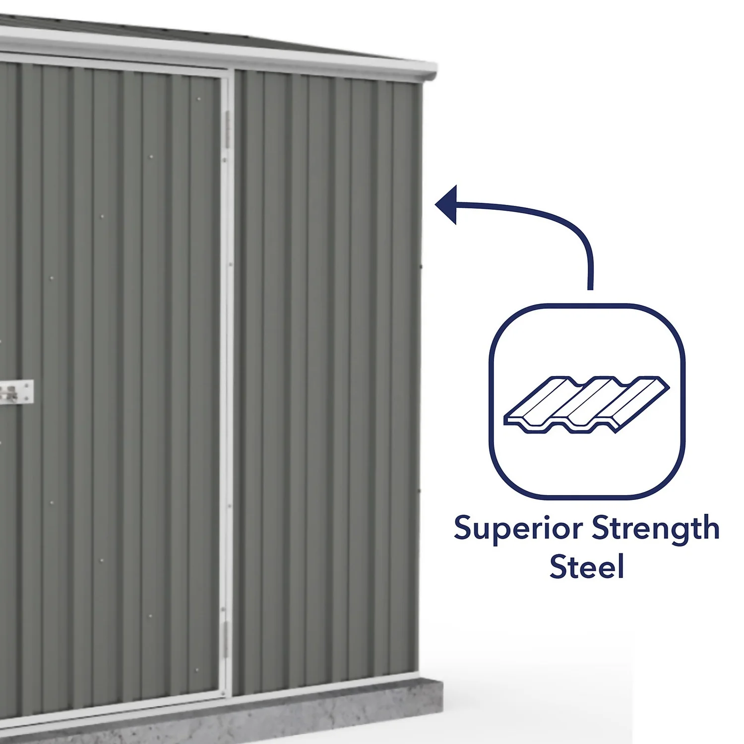 Absco 7.5 X 3ft Space Saver Metal Pent Shed - Grey - Image 7