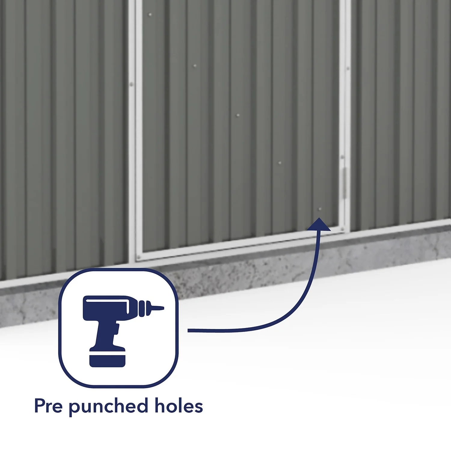 Absco 7.5 X 3ft Space Saver Metal Pent Shed - Grey - Image 6