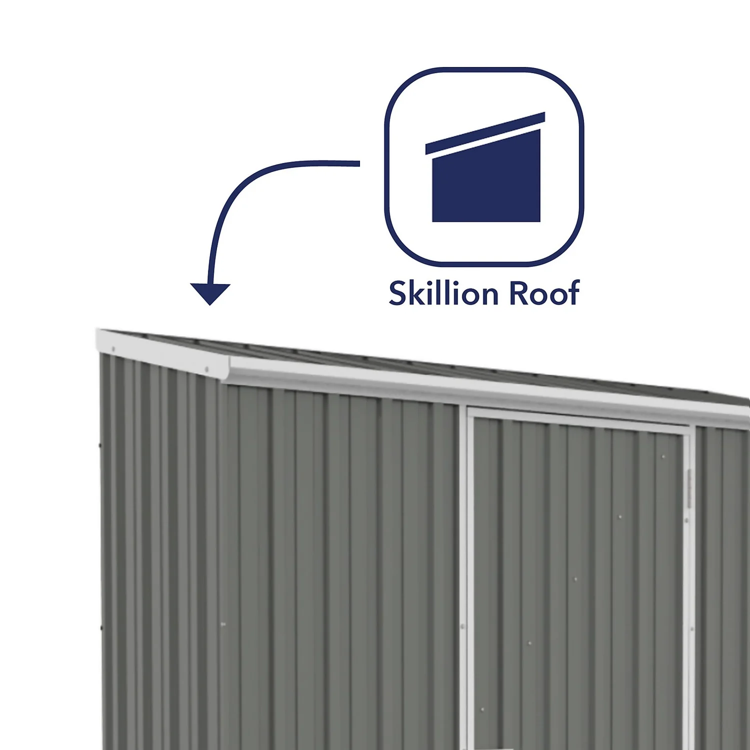 Absco 7.5 X 3ft Space Saver Metal Pent Shed - Grey - Image 4