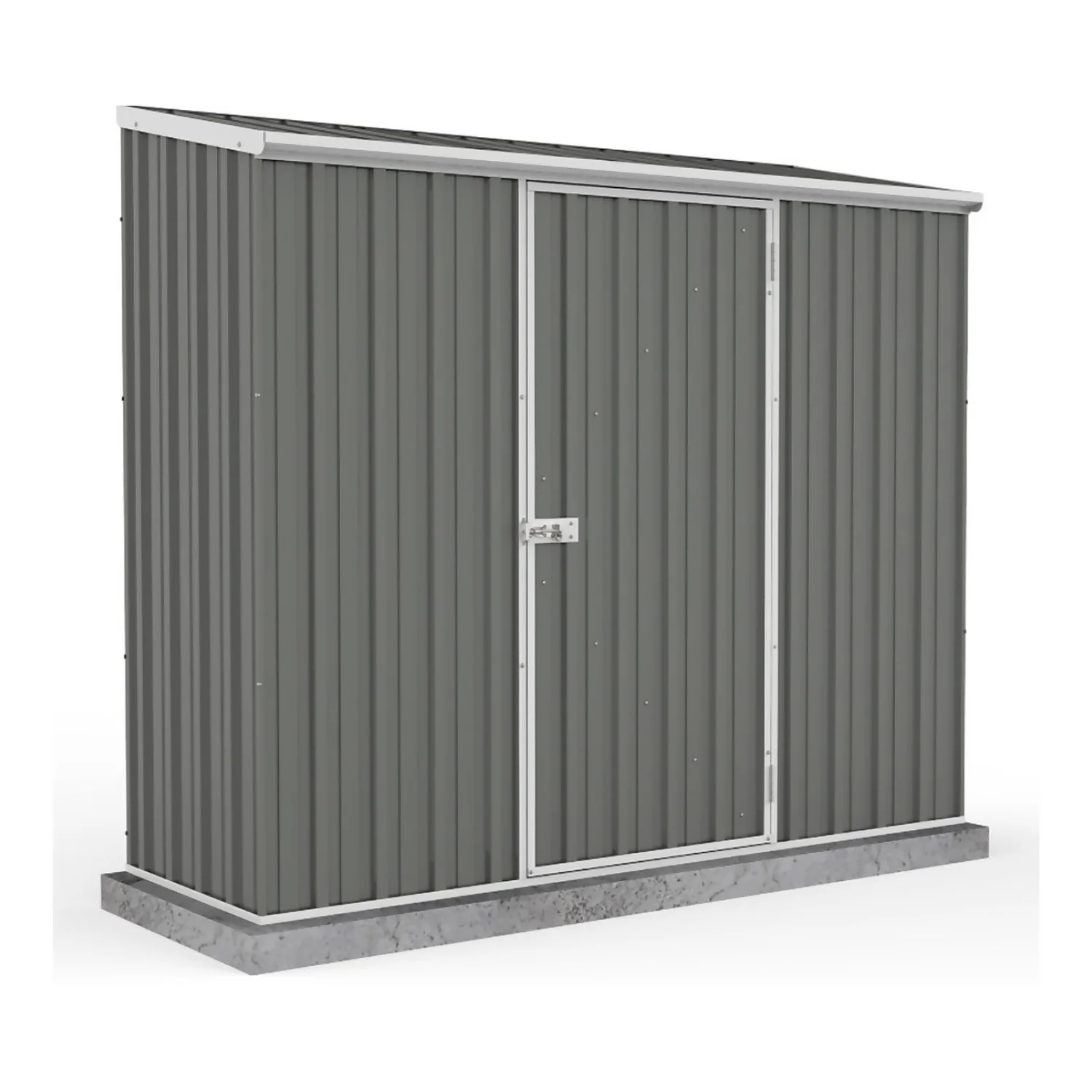 Absco 7.5 X 3ft Space Saver Metal Pent Shed - Grey