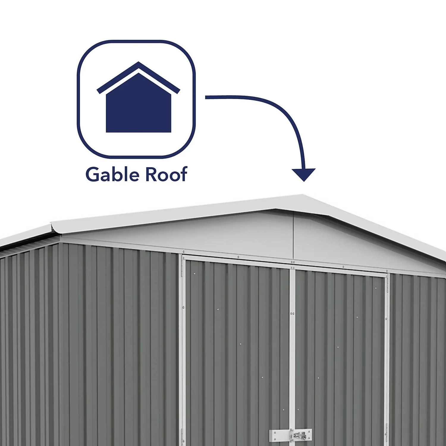 Absco 10 X 5ft Regent Metal Apex Shed - Grey - Image 4