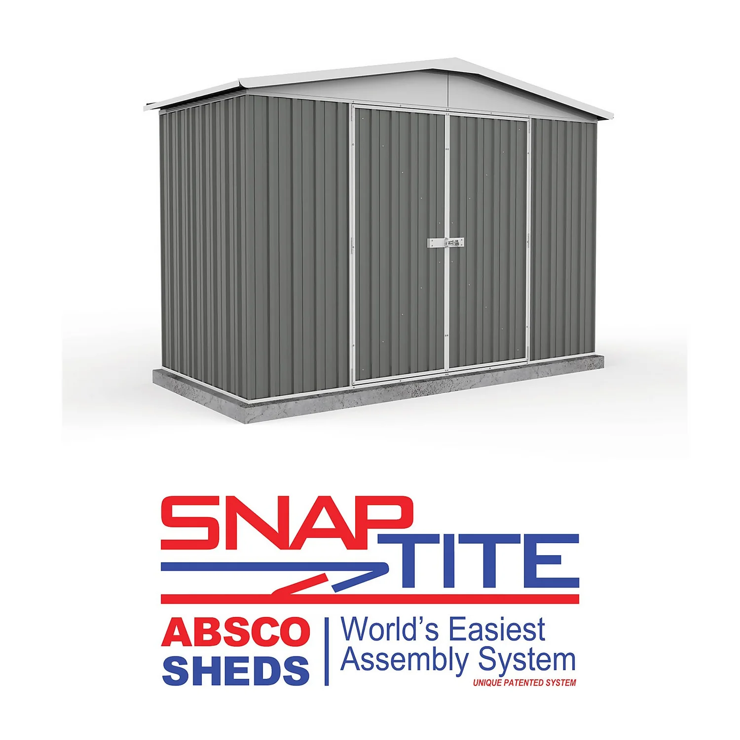 Absco 10 X 5ft Regent Metal Apex Shed - Grey - Image 2