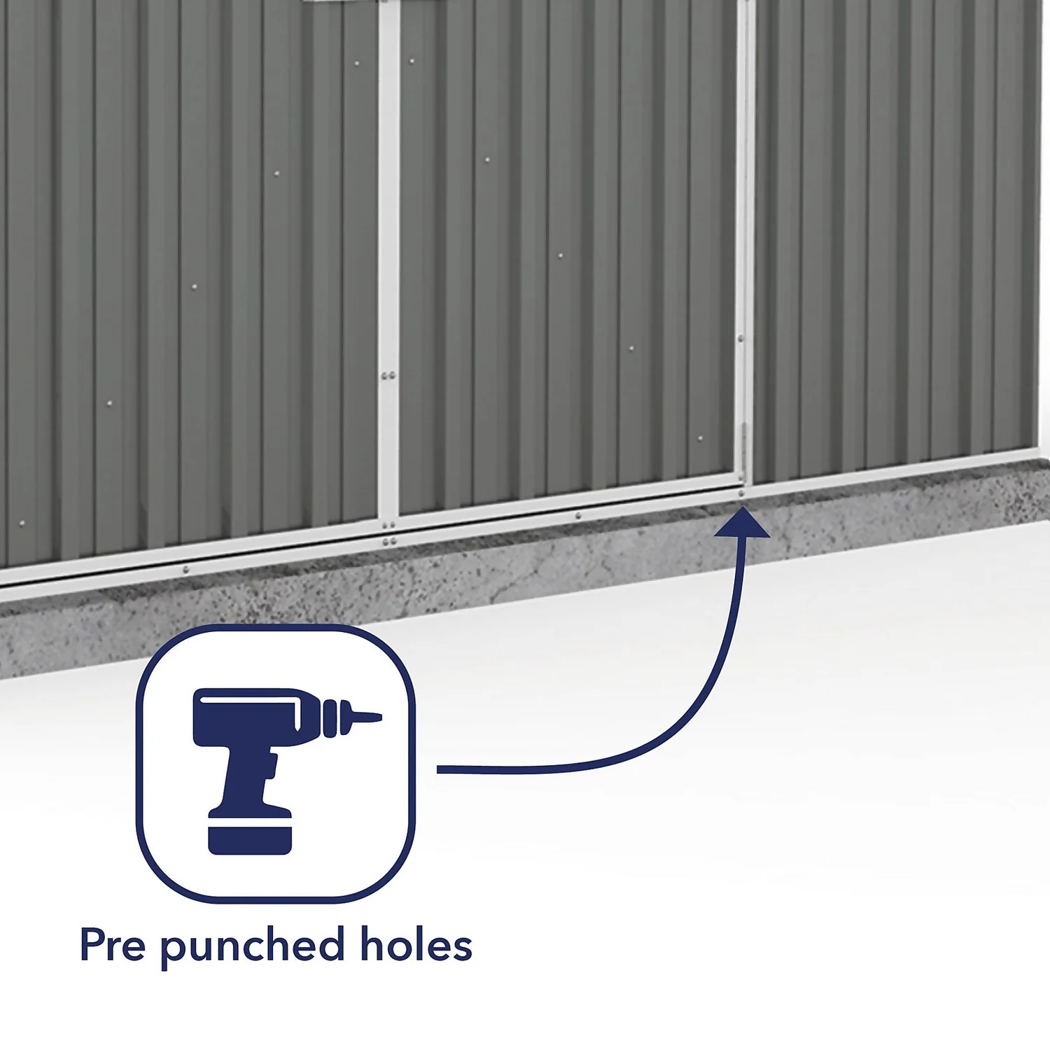 Absco 10 X 5ft Regent Metal Apex Shed - Grey - Image 6