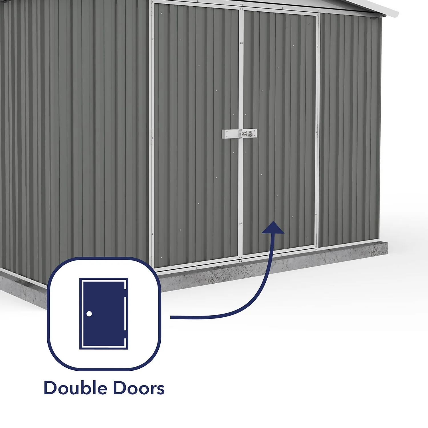 Absco 10 X 7ft Regent Metal Apex Shed - Grey - Image 4