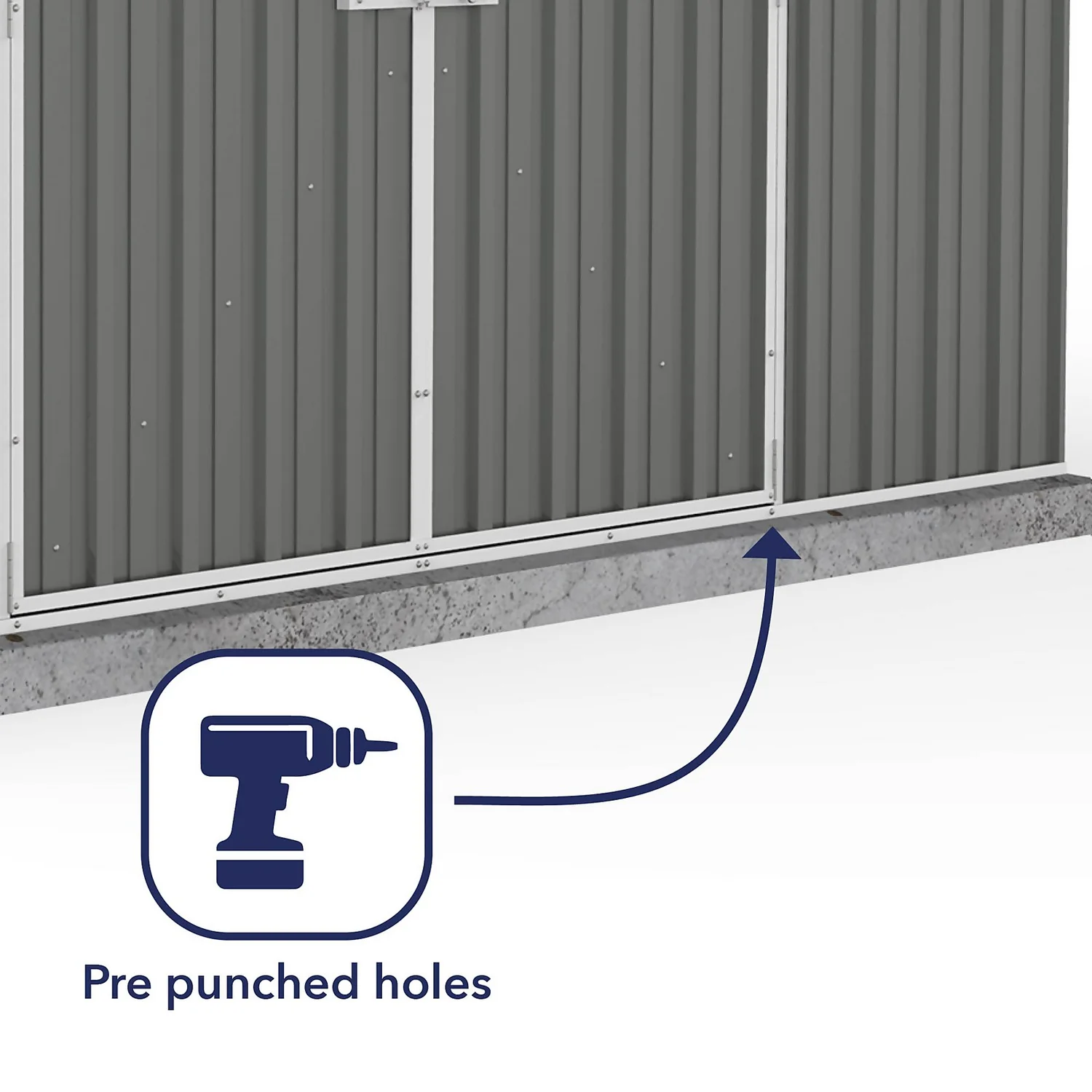 Absco 10 X 7ft Regent Metal Apex Shed - Grey - Image 5